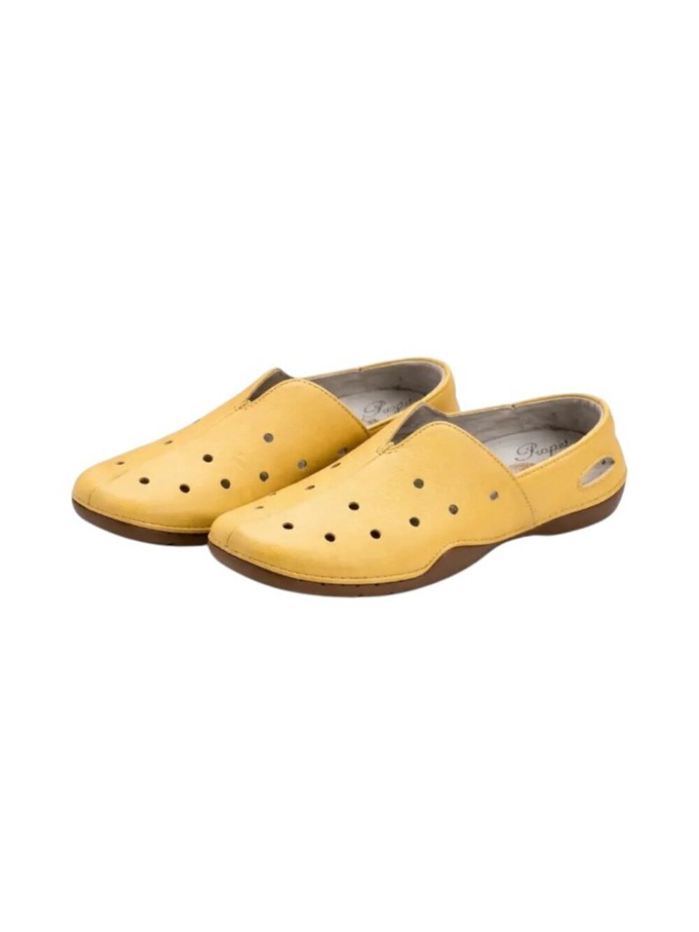 Propet Robin Yellow Leather Comfort Loafers Slip On Womens 7 XW